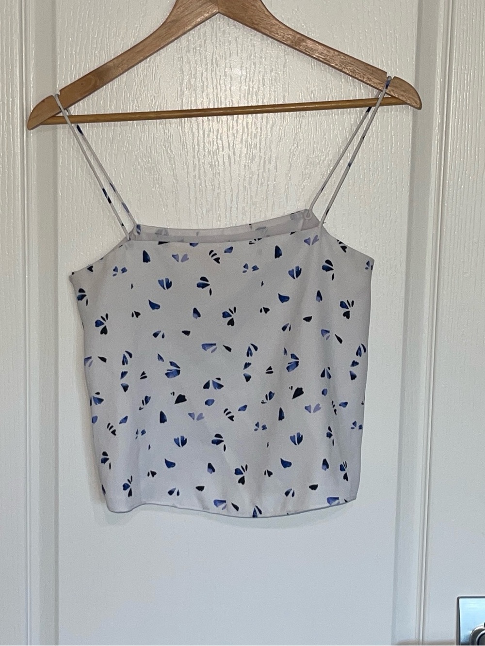 Club Monaco Elyne Camisole Bandeau Neckline White Floral Spaghetti Strap Cami XS - Picture 2 of 7